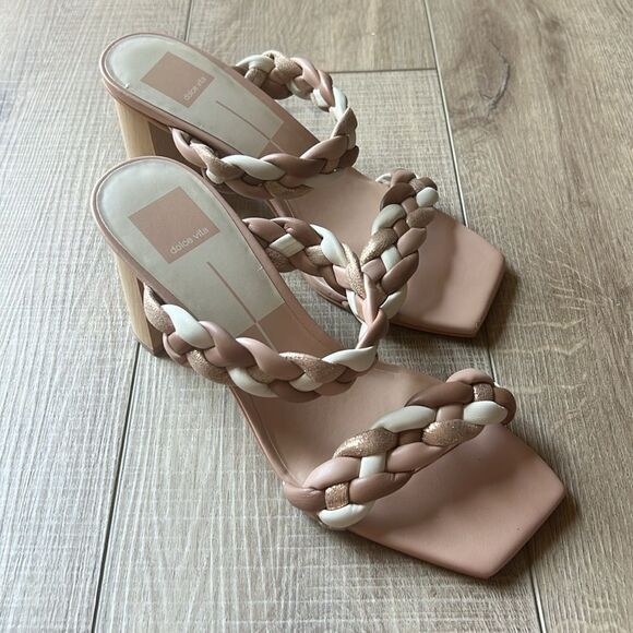 NWOT Dolce Vita Anthropologie Braided Leather Heels US 9 - Picture 2 of 5
